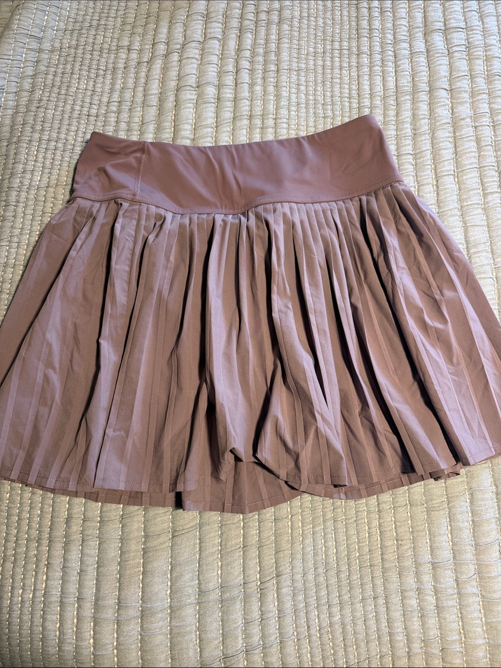 Quince Pleated Skater Skirt in Mauve Pink